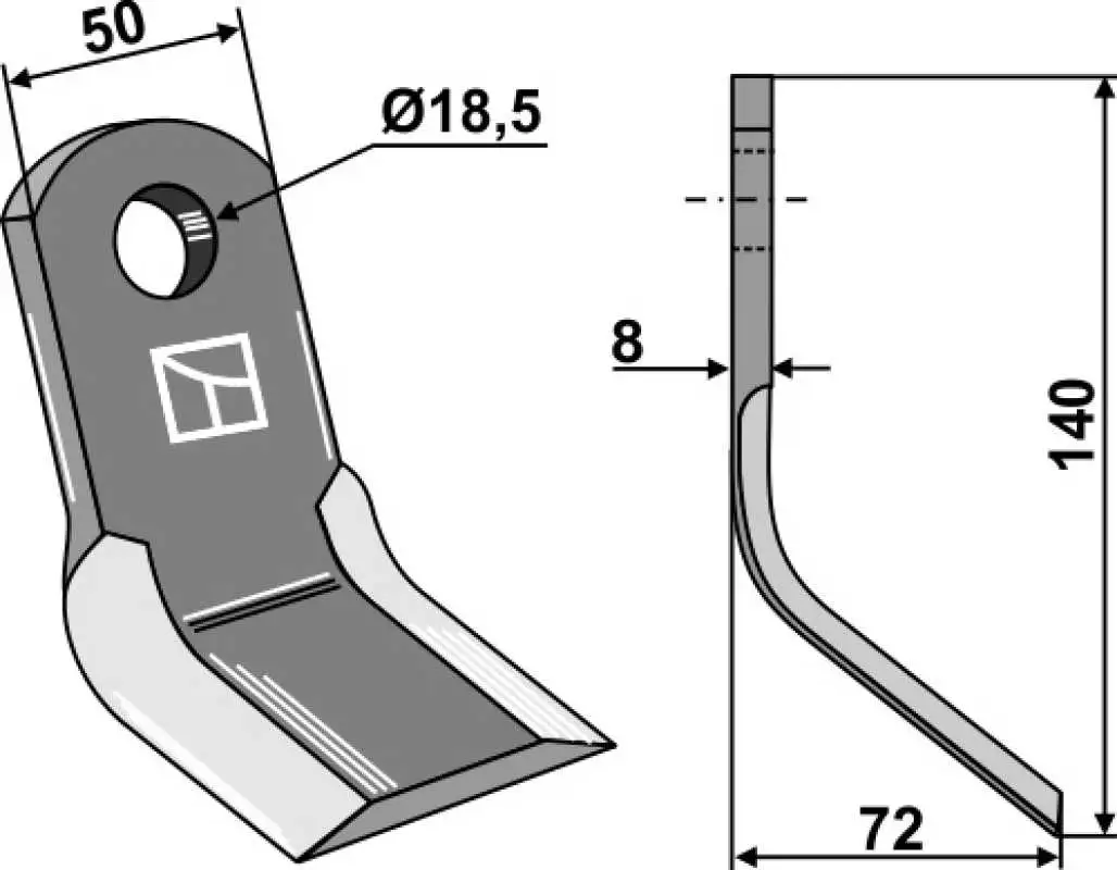 Y-Messer 140x50mm